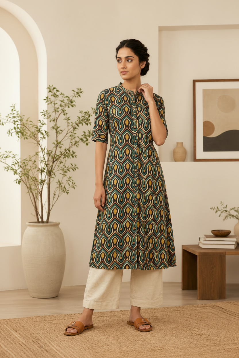 Women’s  Paisley Printed Straight Kurta