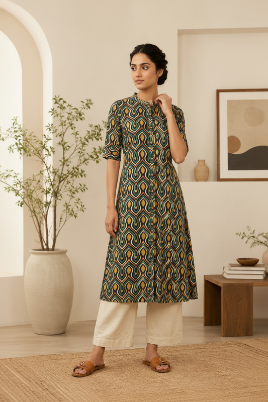 Women’s  Paisley Printed Straight Kurta
