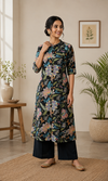 Women’s  Tropical Leaf Printed KurtI