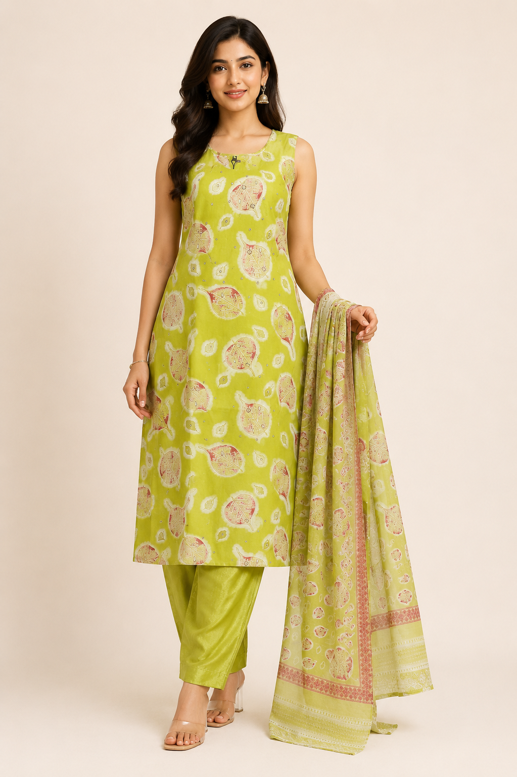 Women  Floral Printed Straight Kurta Pant Dupatta Set