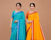 Elegant Saree with Royal Blue Woven Border