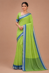 Elegant  Cotton Blend Saree with Traditional Border