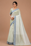 Elegant  Cotton Blend Saree with Traditional Border