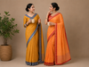 Linen Blend Saree  Woven Border