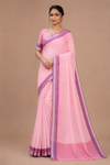 Elegant Cotton Blend Saree with Designer Border