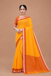 Elegant Saree with Royal Blue Woven Border