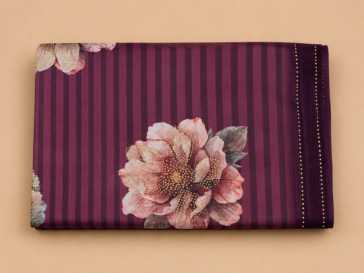 Elegant Floral Printed Saree