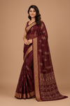 Women’s Traditional Printed Saree with Golden Border