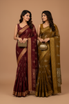 Women’s Traditional Printed Saree with Golden Border
