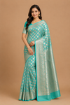 Mint Zari Woven Banarasi Silk Saree