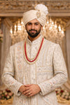Men’s Ivory Heavy Embroidered Multi Layer Sherwani