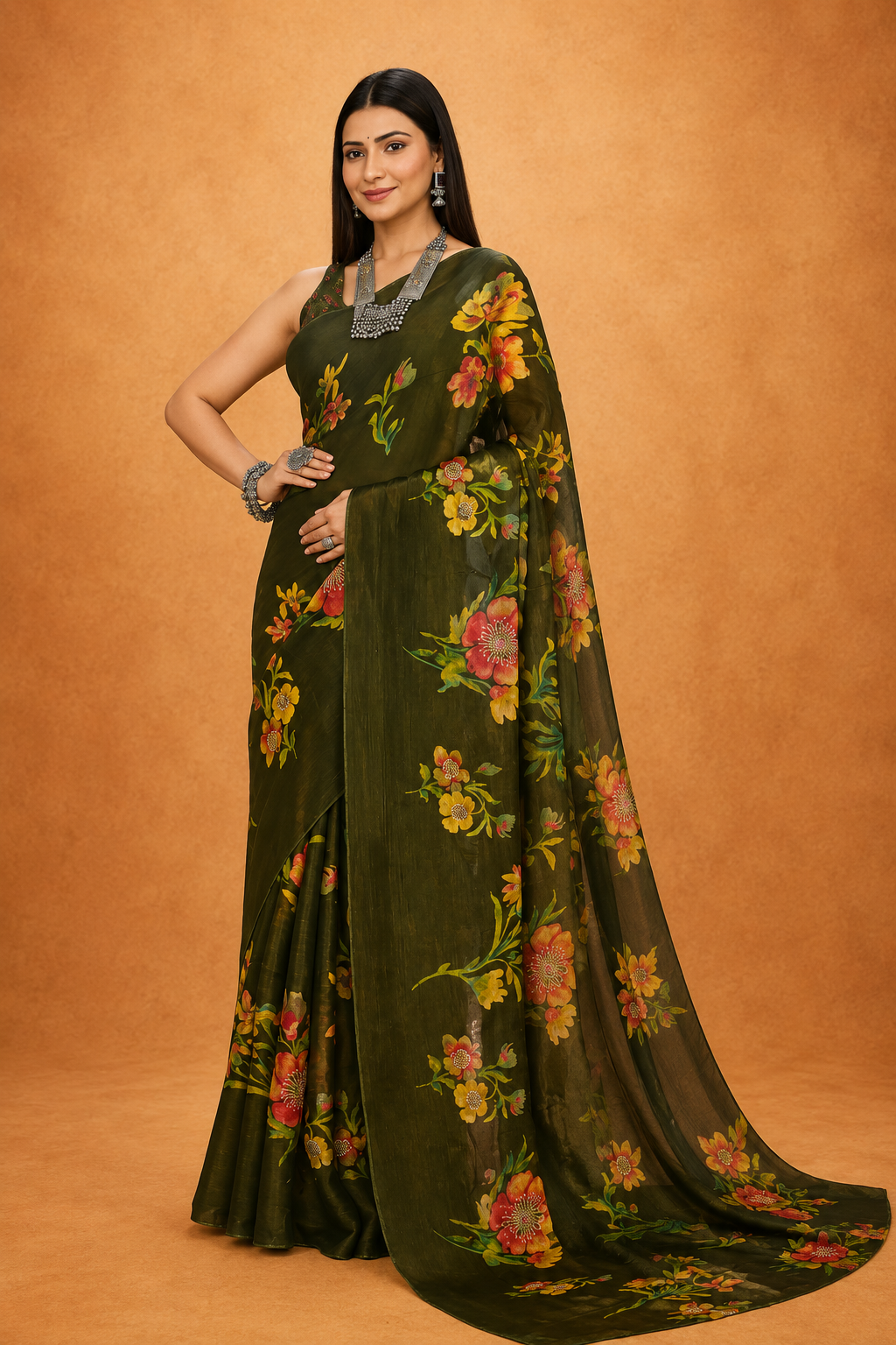 Women's  Floral Printed Saree