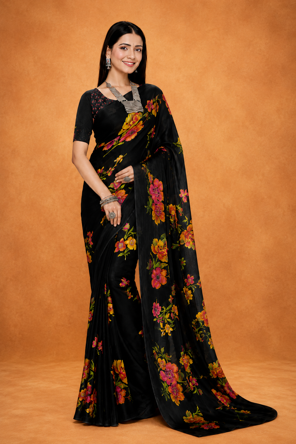 Women's  Floral Printed Saree