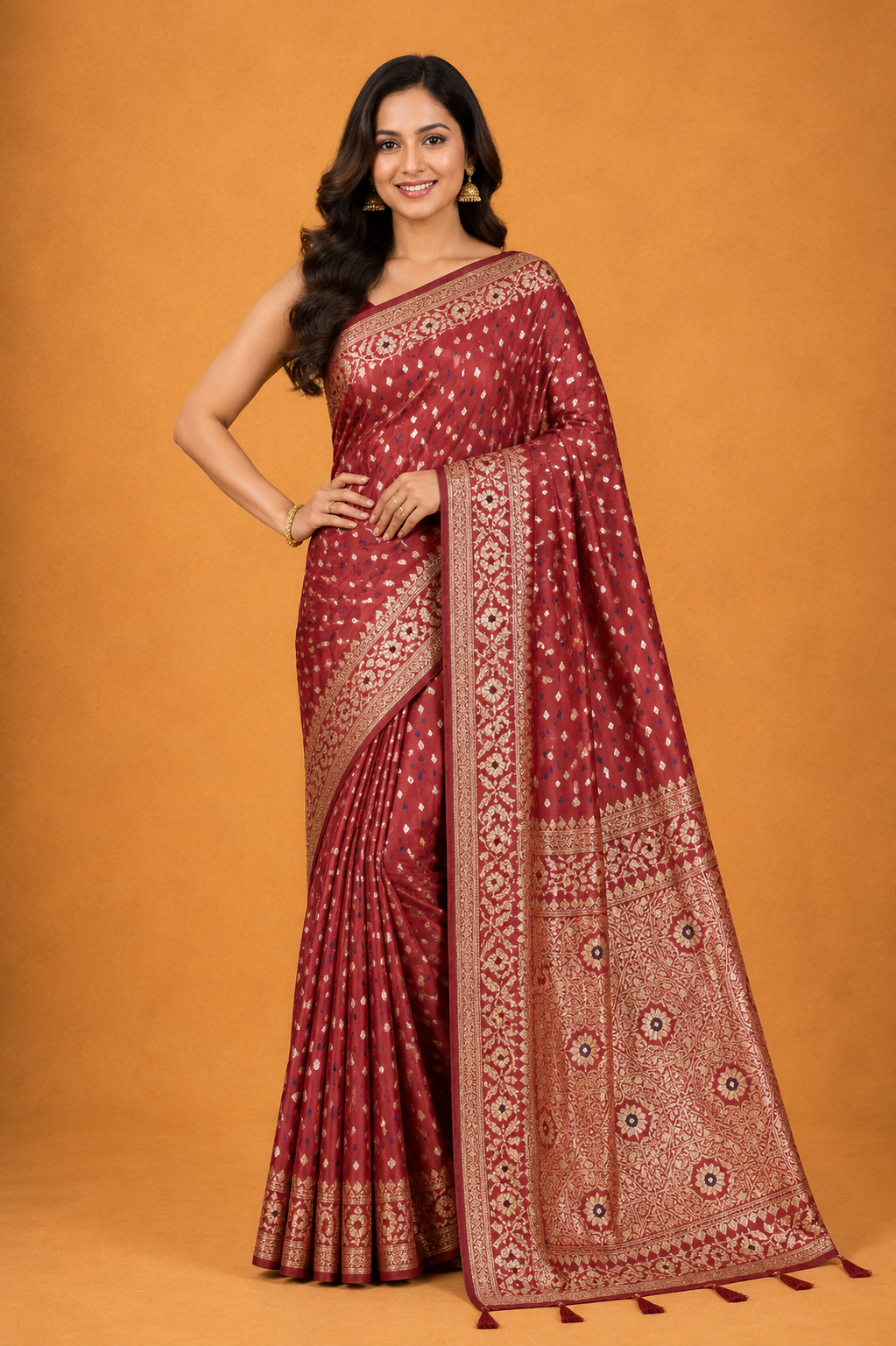 Royal  Silk Saree with Intricate Silver Zari Weaving