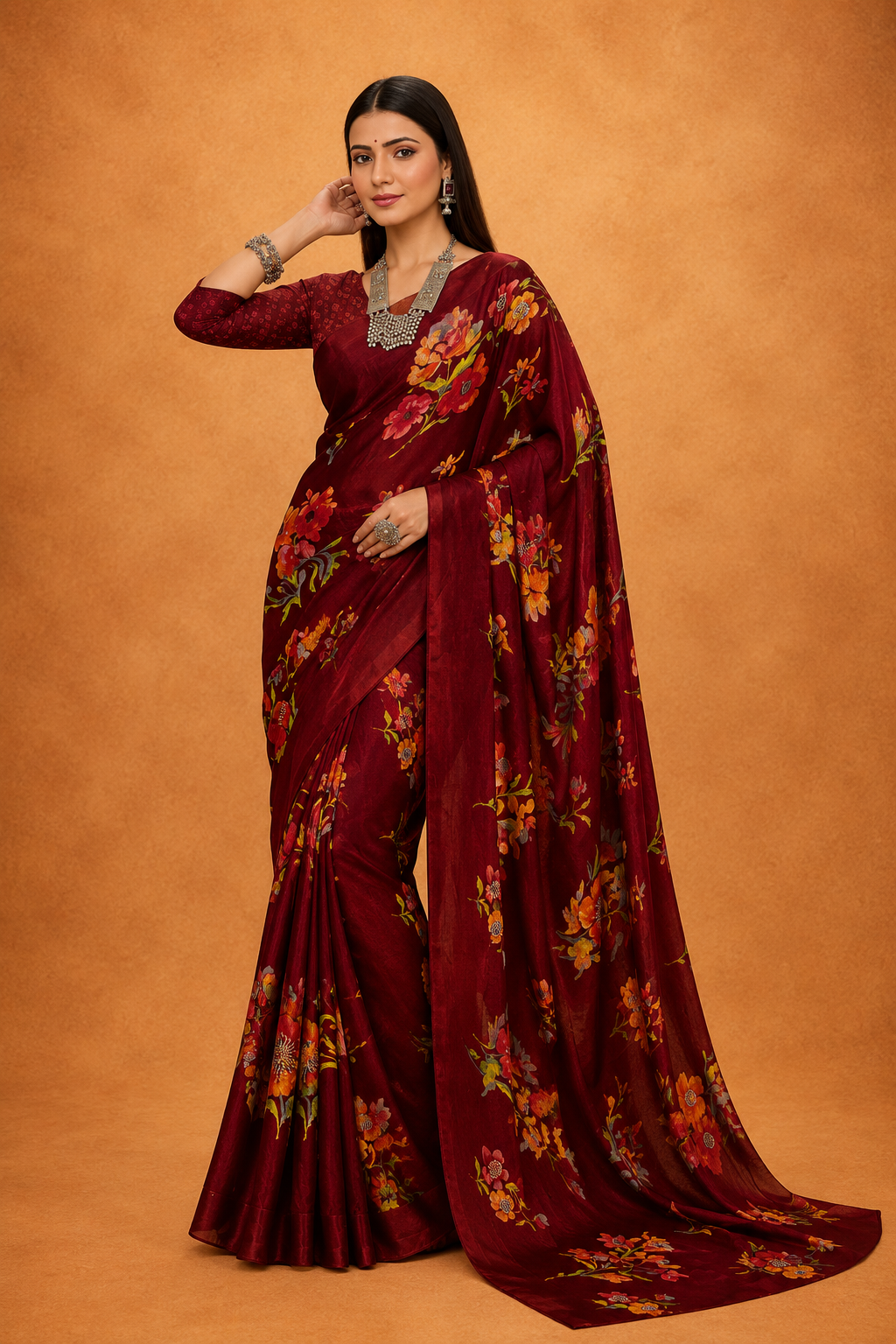 Women's  Floral Printed Saree
