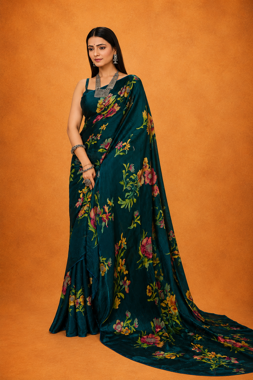 Women's  Floral Printed Saree