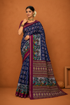 Women's Magenta Printed Saree with  Traditional Border