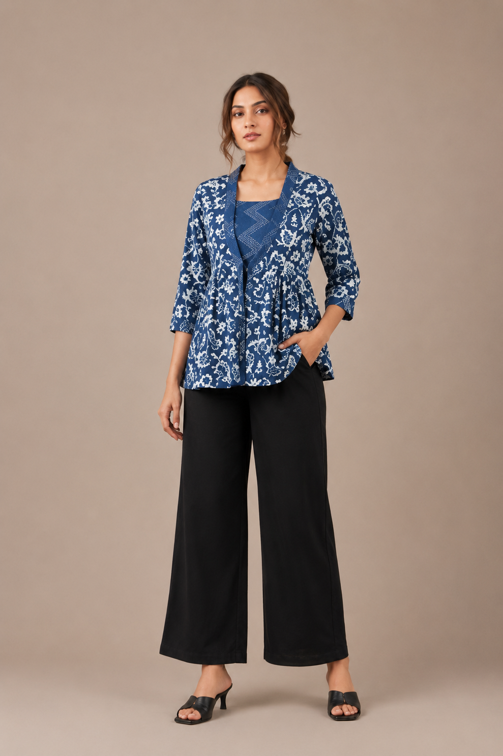 Women’s Floral Printed Peplum Kurti Top