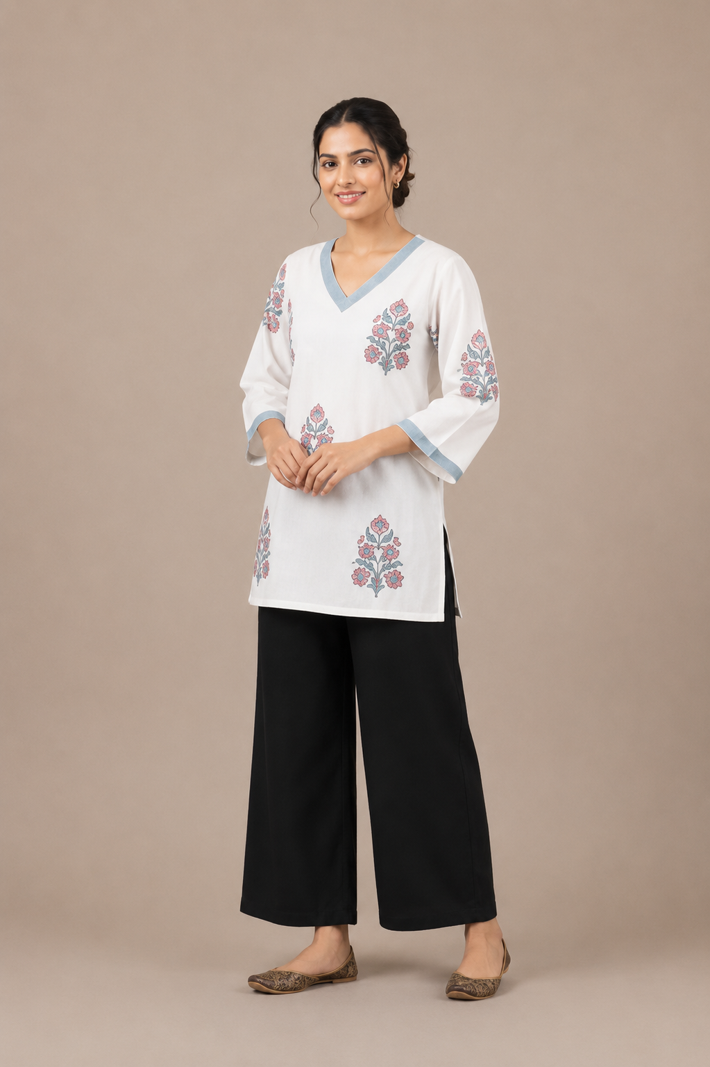 Women’s Printed V-Neck Kurti