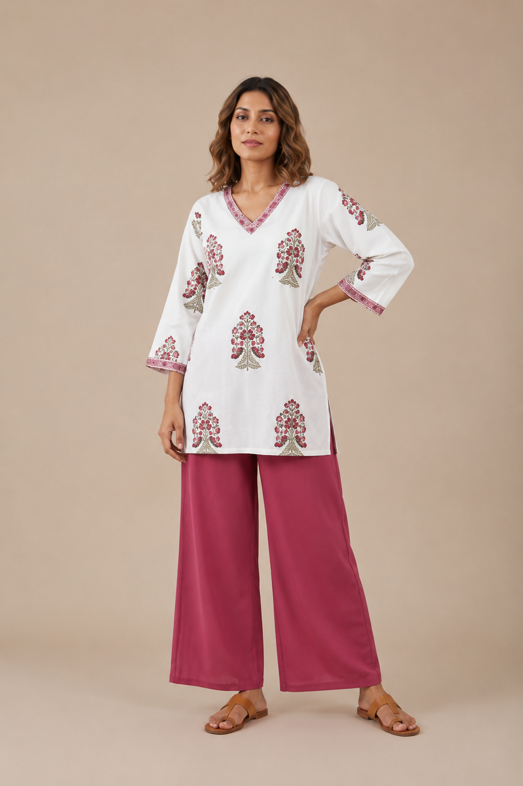 Women’s Printed V-Neck Kurti