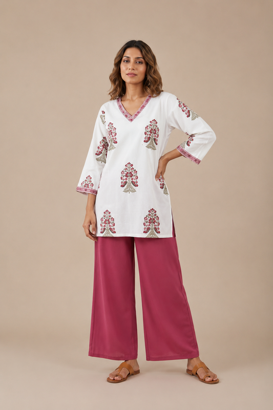 Women’s Printed V-Neck Kurti