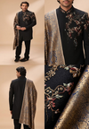 Black Floral Embroidered Indo-Western Set