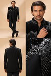 Black Embellished Indo-Western Jacket Set