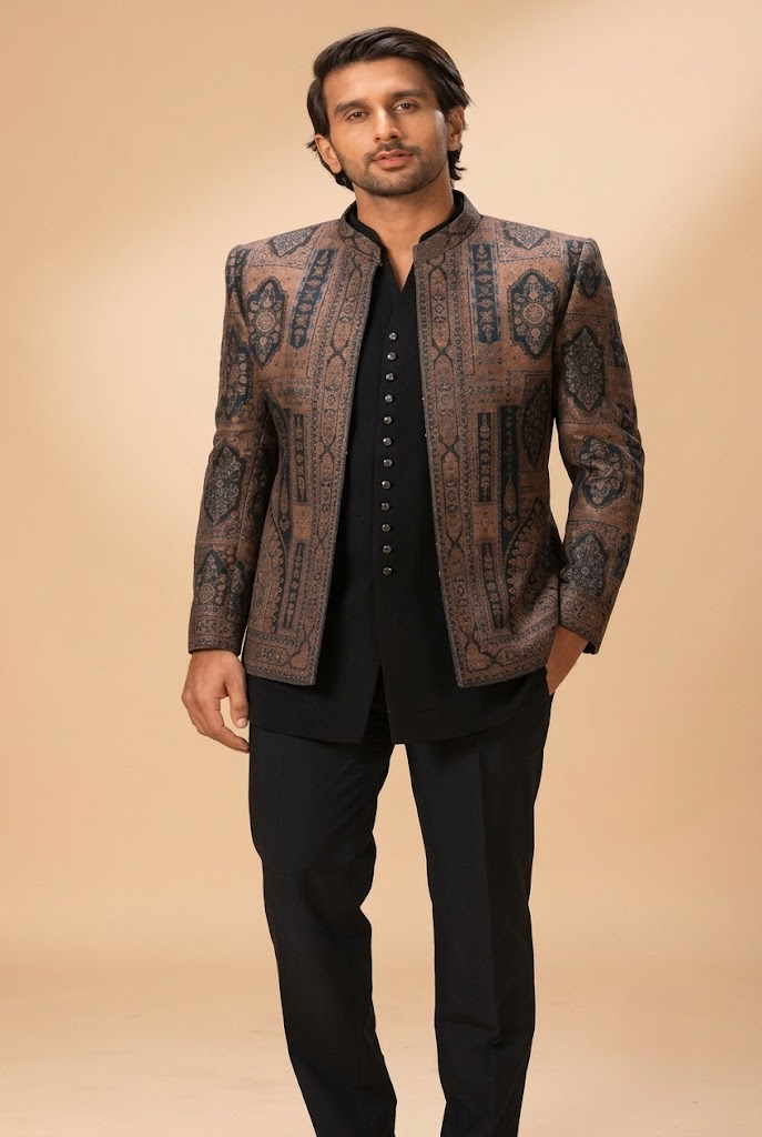 Heritage Print Indo-Western Jacket Set