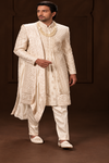 Ivory Royal Embroidered Sherwani Set
