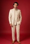 Ivory Embellished Indo-Western Jacket Set