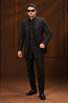 Black Sequin Embroidered Indo-Western Set
