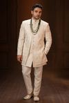Ivory Embroidered Groom Sherwani