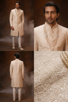 Ivory Textured Groom Sherwani