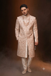 Rose Gold Embroidered Groom Sherwani