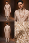 Rose Gold Embroidered Groom Sherwani