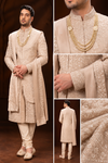 Ivory Pearl Embroidered Groom Sherwani