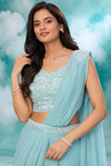Aqua Mist Embellished Drape Set