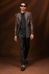 Black & Bronze Heritage Indo-Western Jacket Set