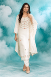 Ivory Elegance Embroidered Dupatta Set