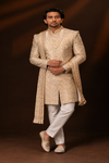 Champagne Gold Embroidered Groom Sherwani