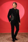 Black Velvet Embroidered Jodhpuri Suit