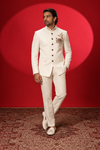 Ivory Floral Embroidered Jodhpuri Suit