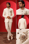 Ivory Floral Embroidered Jodhpuri Suit