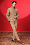 Elegant Tan Embroidered Jodhpuri Suit