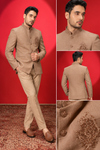 Elegant Tan Embroidered Jodhpuri Suit