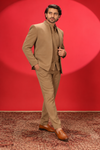 Classic Camel Brown Indo-Western Suit