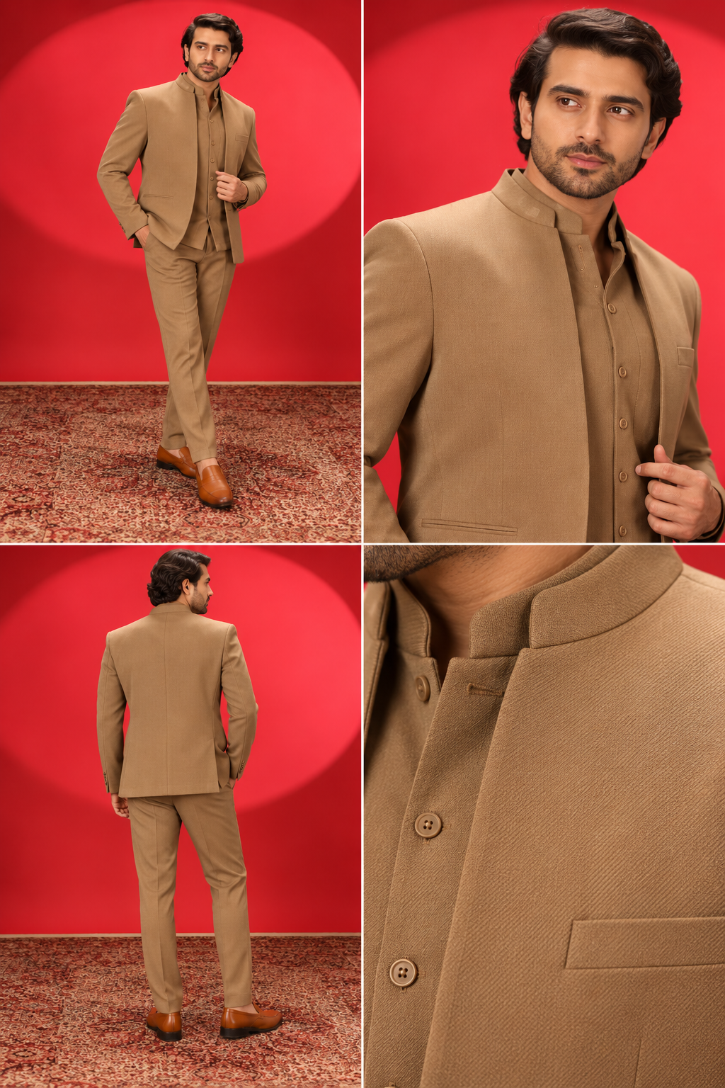 Classic Camel Brown Indo-Western Suit