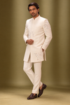 Ivory Floral Embroidered Indo-Western Set