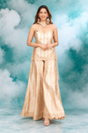 Champagne Gold Embroidered Sharara Set