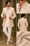 Royal Ivory & Gold Paisley Indo-Western Set